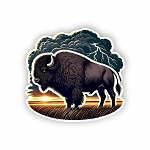 American Bison in Storm  Sticker (Peel N' Stick)